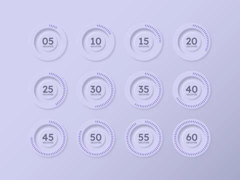 Time management circular countdown timer set 库存插图