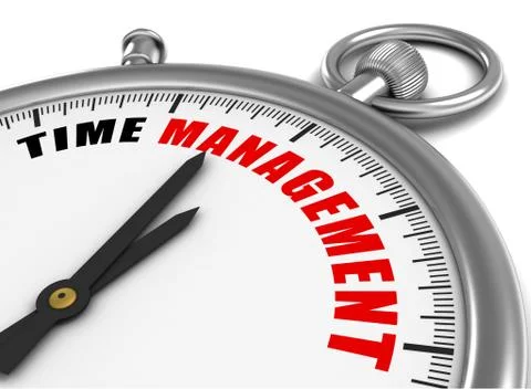 Time management clock concept 3d illustration Stock Illustration