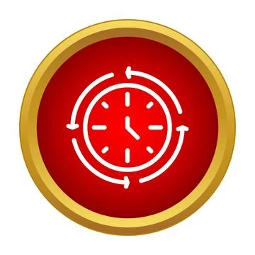 Time management clock icon rotating arrows showing schedule efficiency Stock Illustration