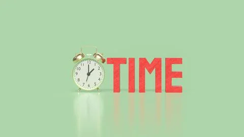 Time Management Concept with Alarm Clock and Productivity Symbol 3d render. Illustrazione stock
