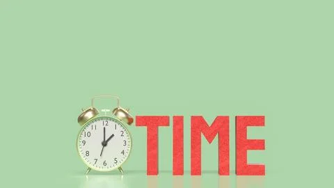 Time Management Concept with Alarm Clock and Productivity Symbol 3d render. 库存插图