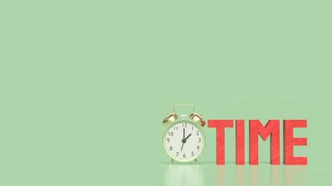 Time Management Concept with Alarm Clock and Productivity Symbol 3d render. Illustrazione stock