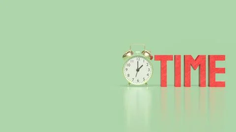 Time Management Concept with Alarm Clock and Productivity Symbol 3d render. Illustrazione stock