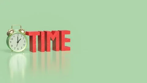 Time Management Concept with Alarm Clock and Productivity Symbol 3d render. Stock Illustration