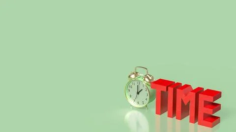 Time Management Concept with Alarm Clock and Productivity Symbol 3d render. Stock Illustration
