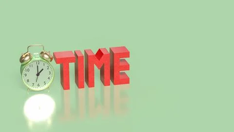 Time Management Concept with Alarm Clock and Productivity Symbol 3d render. Illustrazione stock