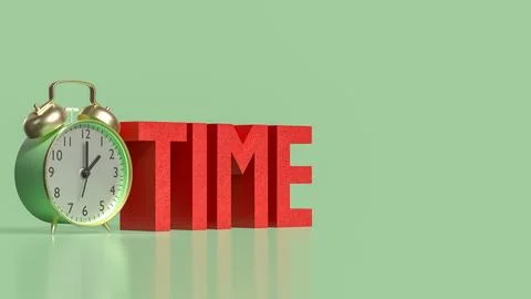 Time Management Concept with Alarm Clock and Productivity Symbol 3d render. Stock Illustration