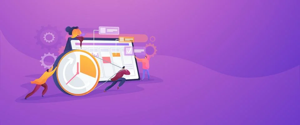 Time management concept banner header Stock Illustration