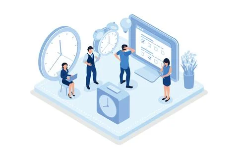 Time management concept. Can use for web banner, infographics, hero images,.. Stock Illustration