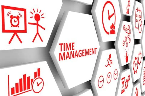 TIME MANAGEMENT concept cell background 3d illustration Stock Illustration