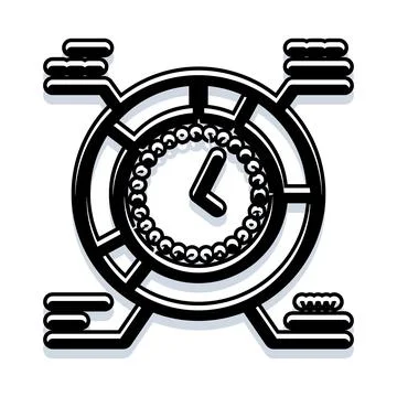 Time management concept with clock and progress bars Illustrazione stock