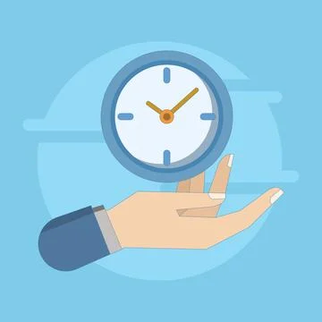 Time Management Concept. Clock Hands. Meeting Deadline. Stock Illustration