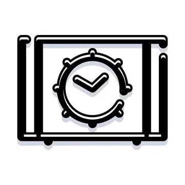 Time management concept with clock illustration icon Stock Illustration