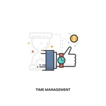 Time management concept design. Vector line design. Stock Illustration