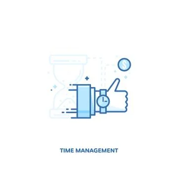 Time management concept design. Vector line design. Stock Illustration