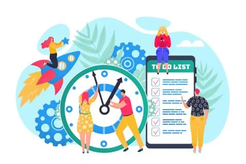 Time management concept, efficient use of time for implementation of business Stock-Illustration