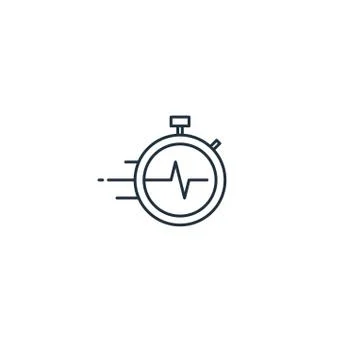 Time management concept, fast delivery services linear icon Stock Illustration