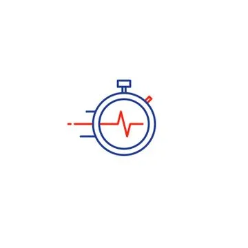 Time management concept, fast delivery services linear icon Stock Illustration