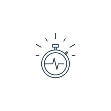 Time management concept, fast delivery services linear icon Stock Illustration