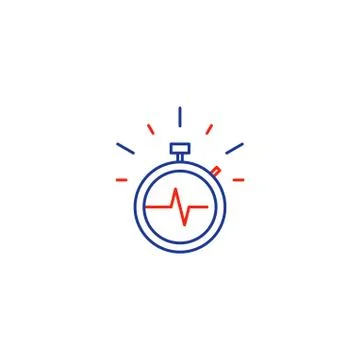 Time management concept, fast delivery services linear icon Stock Illustration