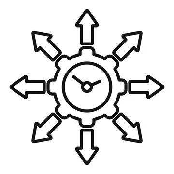 Time management concept icon with arrows Stock Illustration