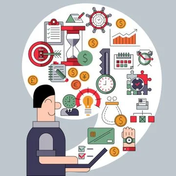 Time management concept Stock Illustration