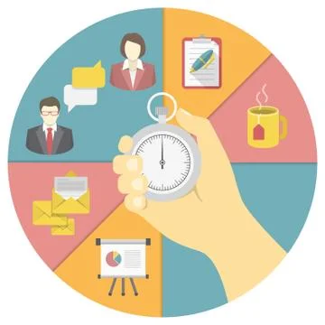 Time management concept 스톡 일러스트