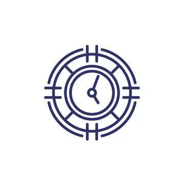 Time management concept, line icon Stock Illustration