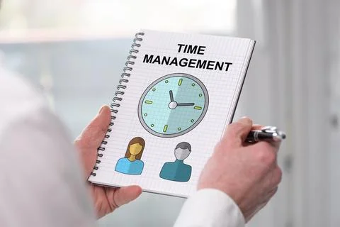 Time management concept on a notepad Stock Photos