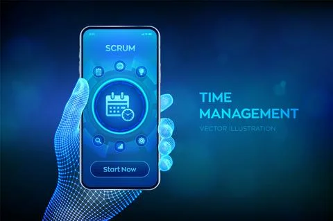 Time management concept planning, organization, working time. Project managem Stock Illustration