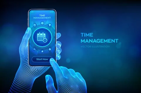 Time management concept planning, organization, working time. Project managem Stock Illustration