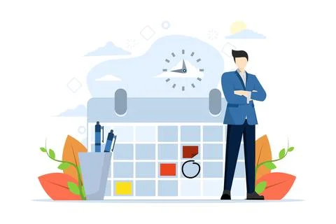 Time management concept, planning project. Stock Illustration