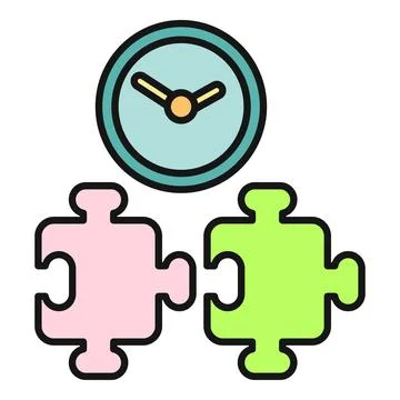Time management concept with puzzle pieces icon イラスト素材