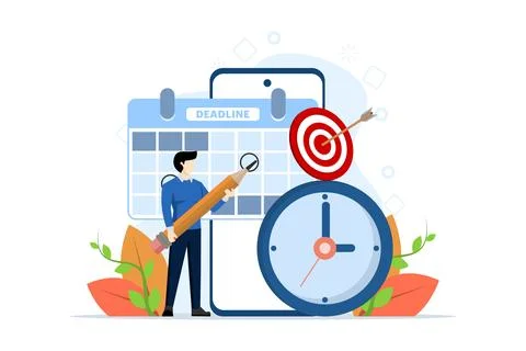 Time management concept of schedule, deadline, planner, planning. Stock Illustration