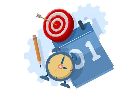 Time management concept schedule, target, deadline, planner. イラスト素材