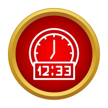 Time management concept showing analog and digital clock Stock Illustration