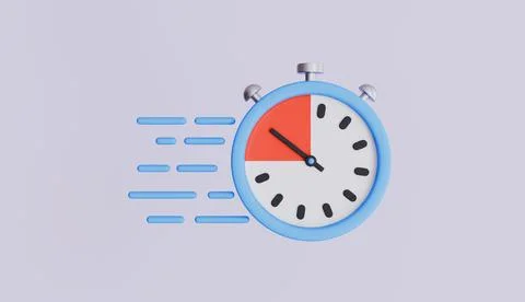 Time Management Concept Stopwatch Showing Quarter Time Remaining Stock Illustration