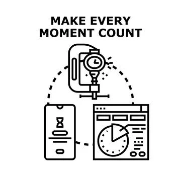 Time management concept using digital tools vector Illustrazione stock