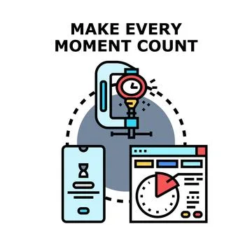 Time management concept using digital tools vector Stock Illustration