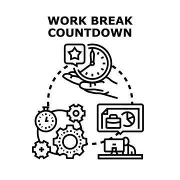Time management counting down to a work break イラスト素材
