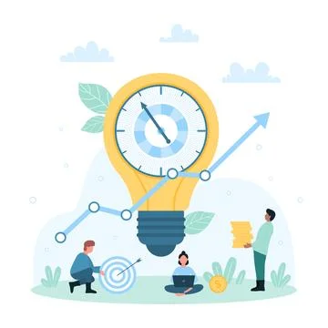Time management, creative project organization, control workflow process and Stock Illustration
