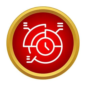 Time management data analysis chart icon Stock Illustration