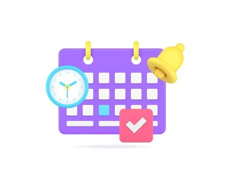 Time management deadline agenda important meeting calendar reminder notificat Stock Illustration