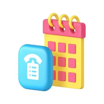 Time management deadline important appointment call agenda 3d icon realisti.. Stock Illustration