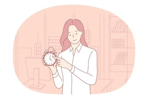 Time management, deadline, punctuality concept Illustrazione stock