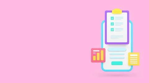 Time management to do list smartphone application banner copy space vector .. Stock Illustration