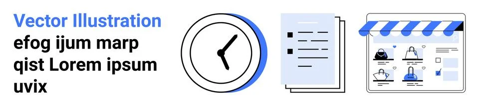 Time management, e-commerce, workflow optimization, business planning, task s 스톡 일러스트