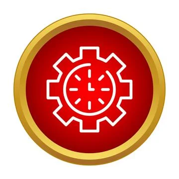 Time management efficiency with clock gear icon Stock Illustration