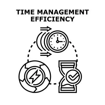 Time management efficiency optimizing business productivity concept Stock Illustration