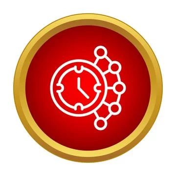 Time management efficiency planning connecting workflow network icon 库存插图